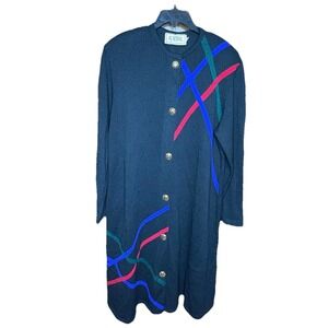 Vtg 80s Alnoral by Al Spokavicius Black Sweater Dress NWT 2X Plus $485 Wool